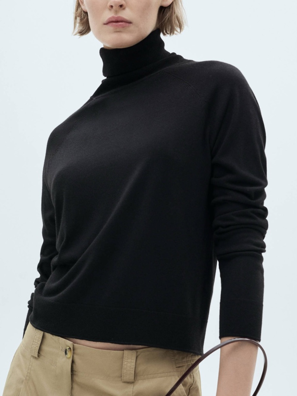 BRAND NEW Mango Gray Fine-Knit Turtleneck Sweater in Small
